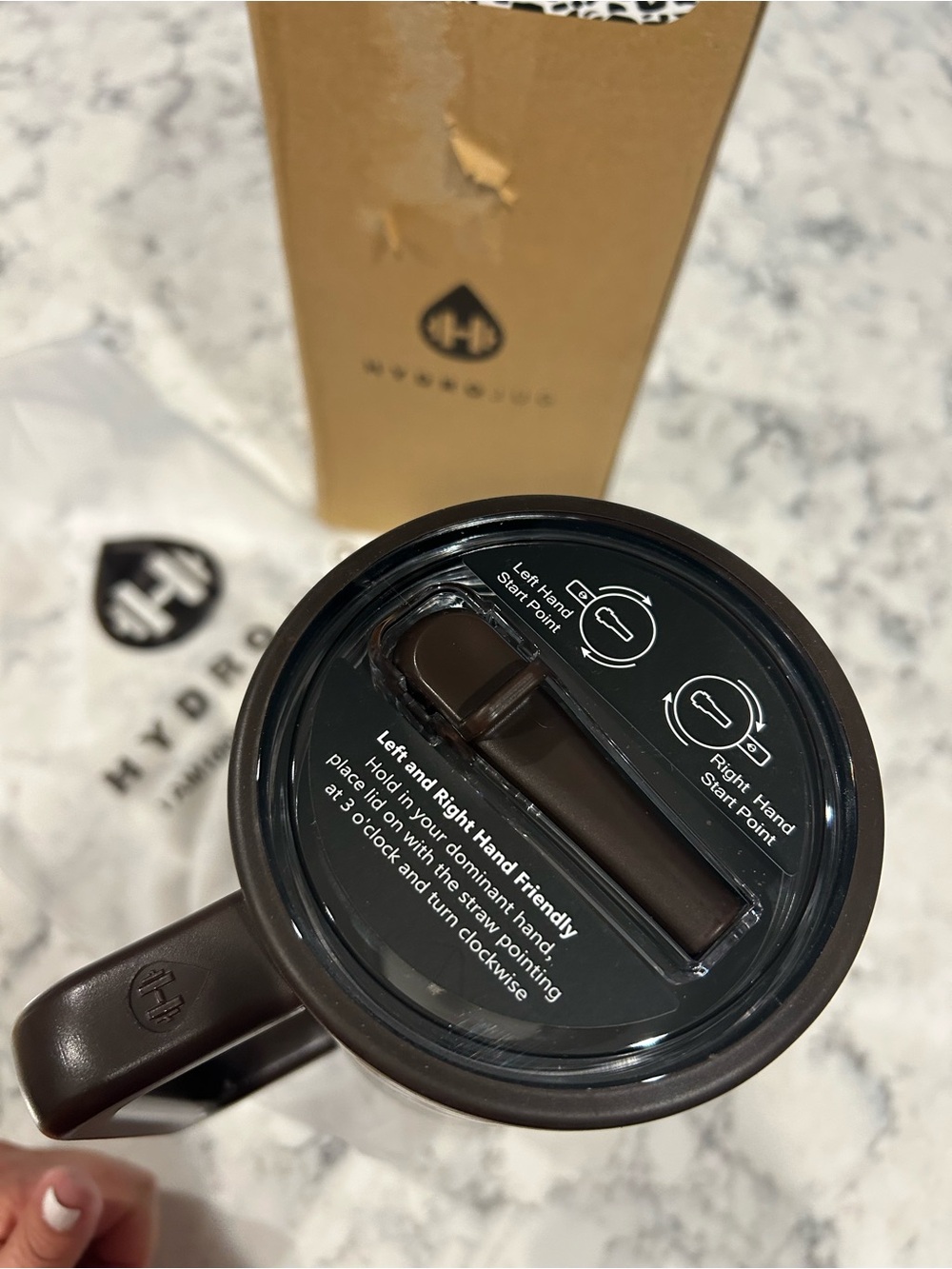 Brand new. HydroJug Brown & Black Travel Mug with Handle - Picture 2 of 4
